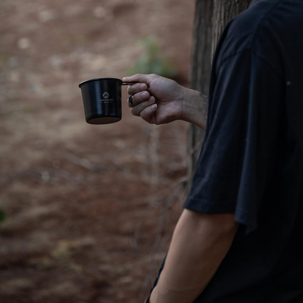 CAMPINGMOON BKS-190 210ml Stainless Steel Black Sierra Cup