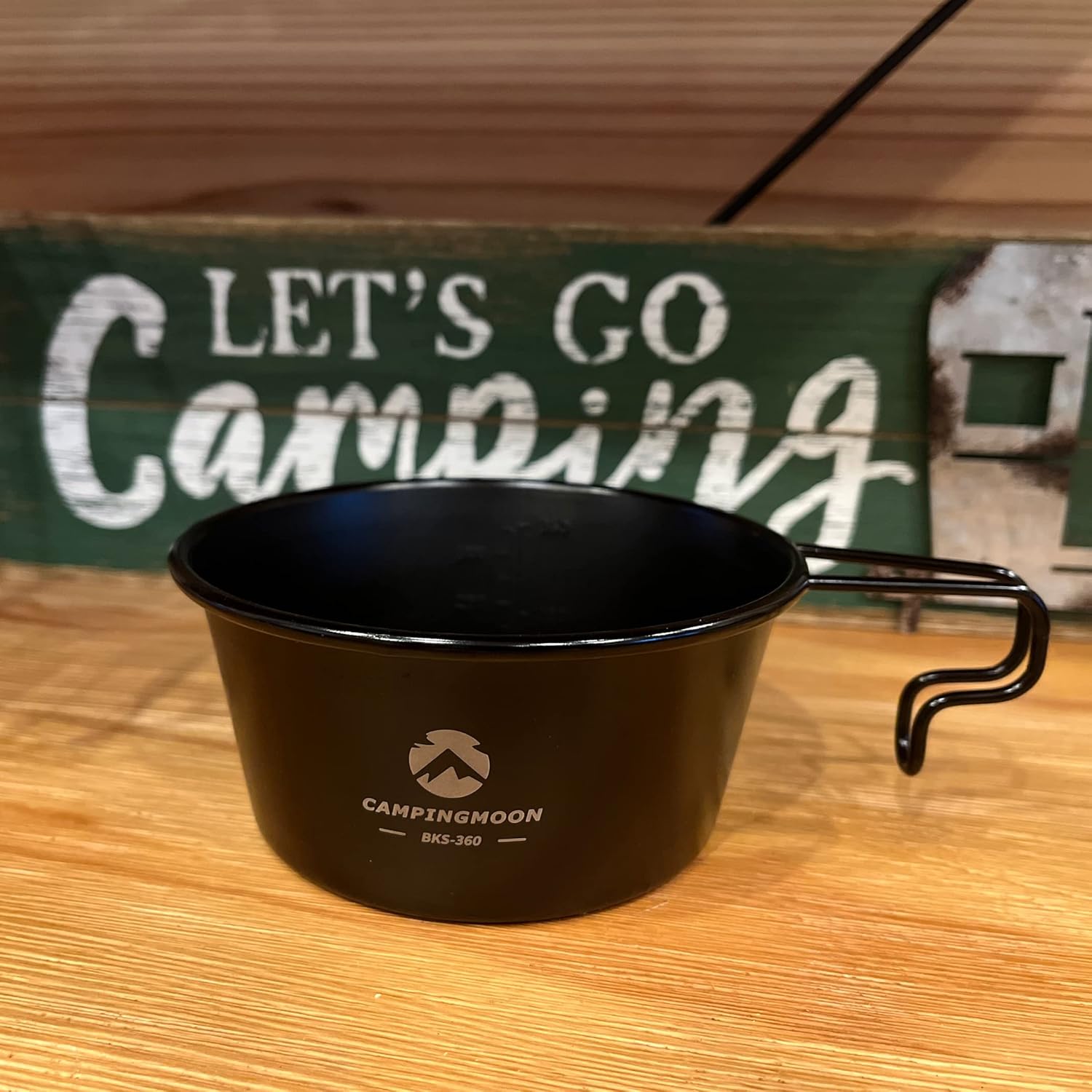 CAMPINGMOON BKS-360 450ml Stainless Steel Black Sierra Cup