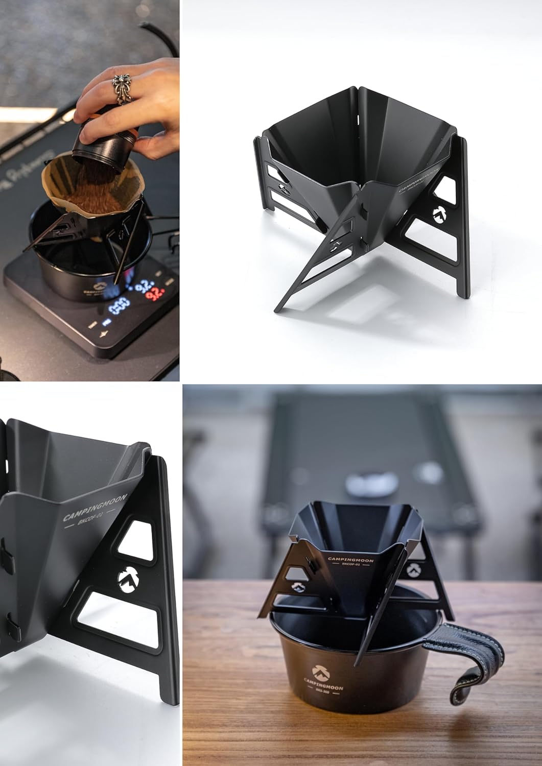CAMPINGMOON BKCOF-01 Black Collapsible Coffee Dripper Pour Over