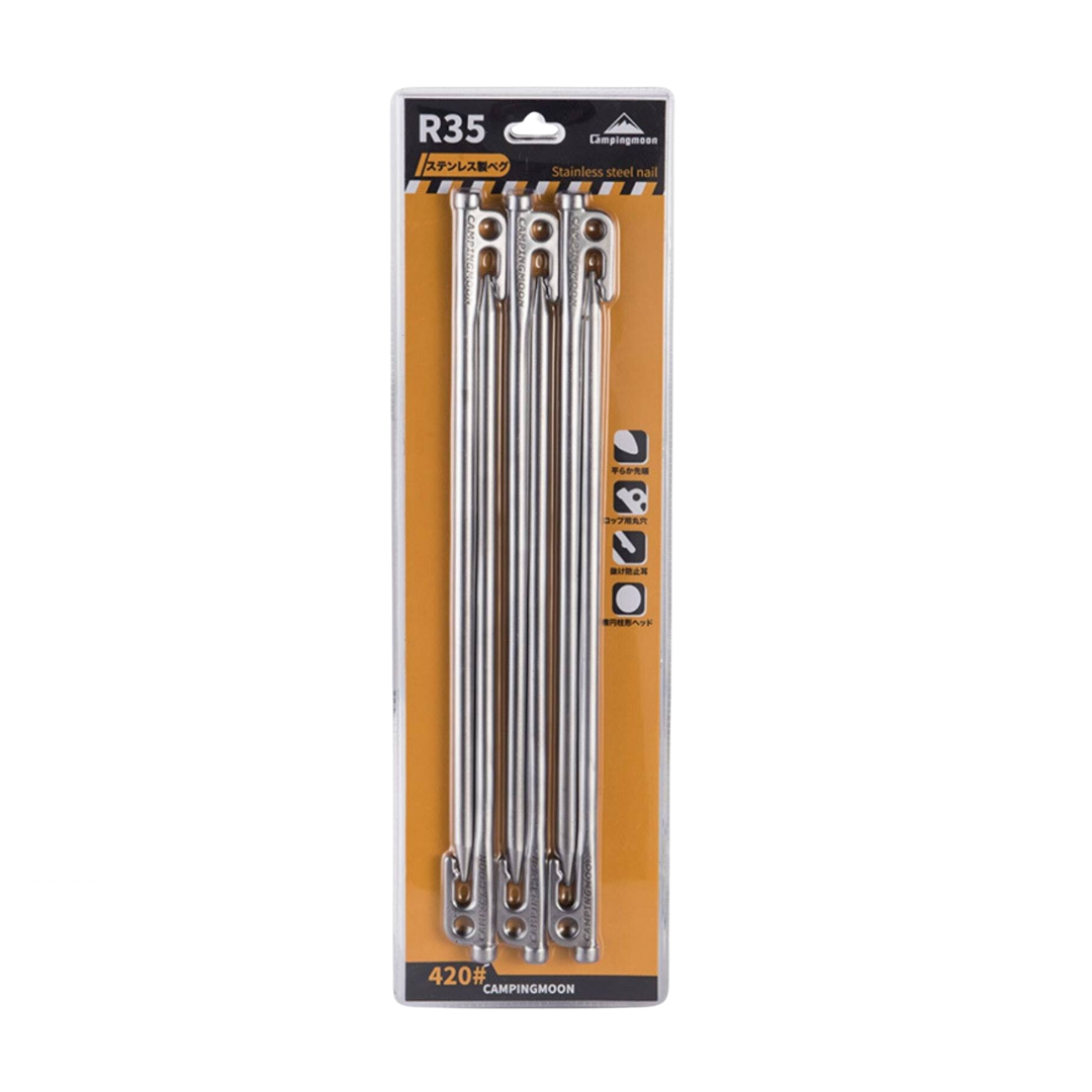 CAMPINGMOON R35-6pcs Tent Peg Stainless Steel Peg Hard Ground