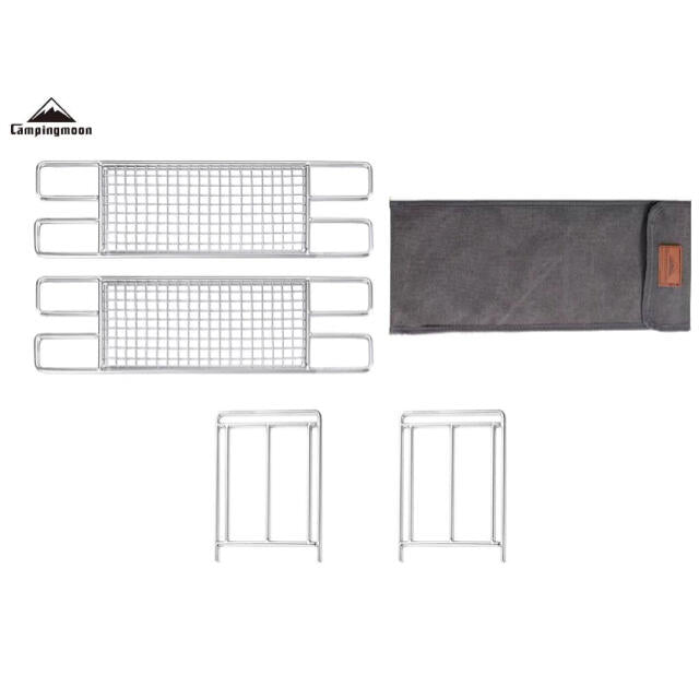 CAMPINGMOON MTG-TSDD Double Bonfire Grill Round Bar Stand D Series