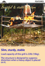 CAMPINGMOON SOLO 303 Large Mesh Fire Pit with Cooking Grate Bonfire
