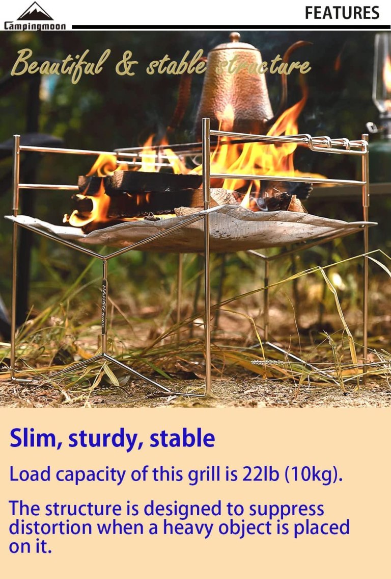 CAMPINGMOON SOLO 303 Large Mesh Fire Pit with Cooking Grate Bonfire