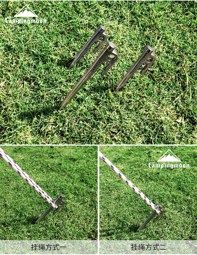 CAMPINGMOON R35-6pcs Tent Peg Stainless Steel Peg Hard Ground