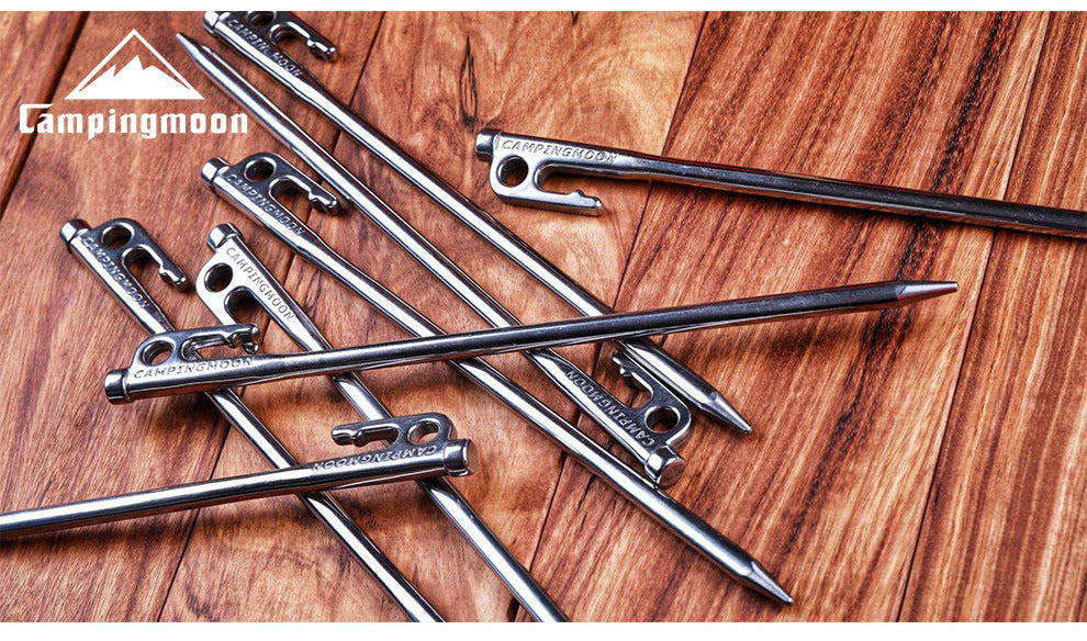 CAMPINGMOON R35-6pcs Tent Peg Stainless Steel Peg Hard Ground