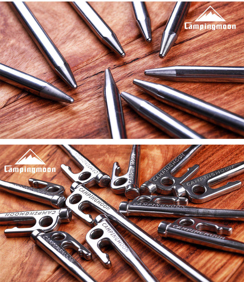 CAMPINGMOON R35-6pcs Tent Peg Stainless Steel Peg Hard Ground
