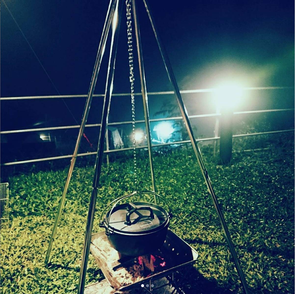 CAMPINGMOON MT-130 Portable Campfire Quadpod BBQ Hanging