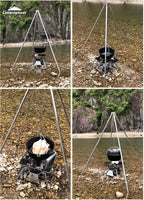 CAMPINGMOON MT-130 Portable Campfire Quadpod BBQ Hanging