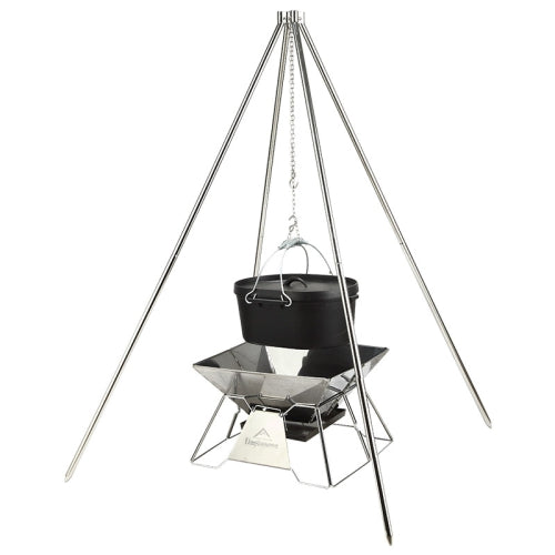 CAMPINGMOON MT-130 Portable Campfire Quadpod BBQ Hanging