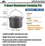 CAMPINGMOON MC-230 Pot 4L Portable  Hanging Pot