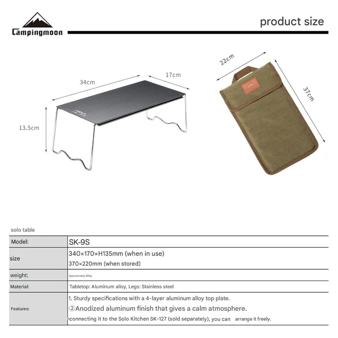 CAMPINGMOON SK-9S Folding Solo Aluminum Alloy Table