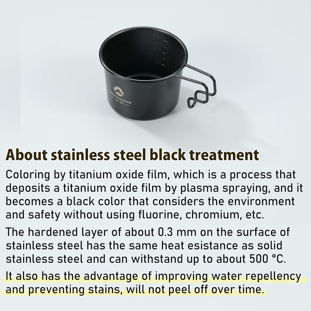 CAMPINGMOON BKS-180 160ml Stainless Steel Black Sierra Cup