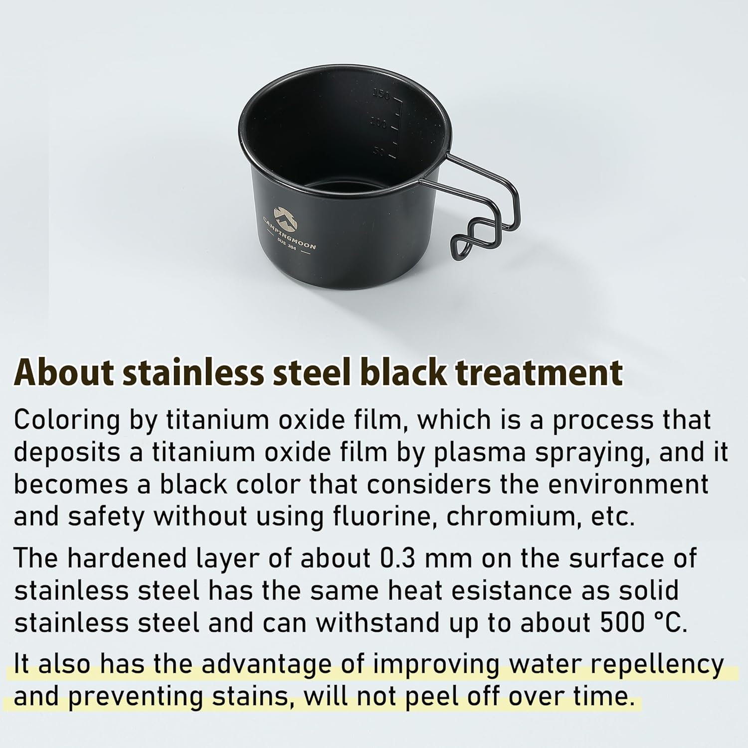 CAMPINGMOON BKS-180 160ml Stainless Steel Black Sierra Cup
