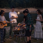 CAMPINGMOON MT-5 Folding Charcoal Grill BBQ Stand