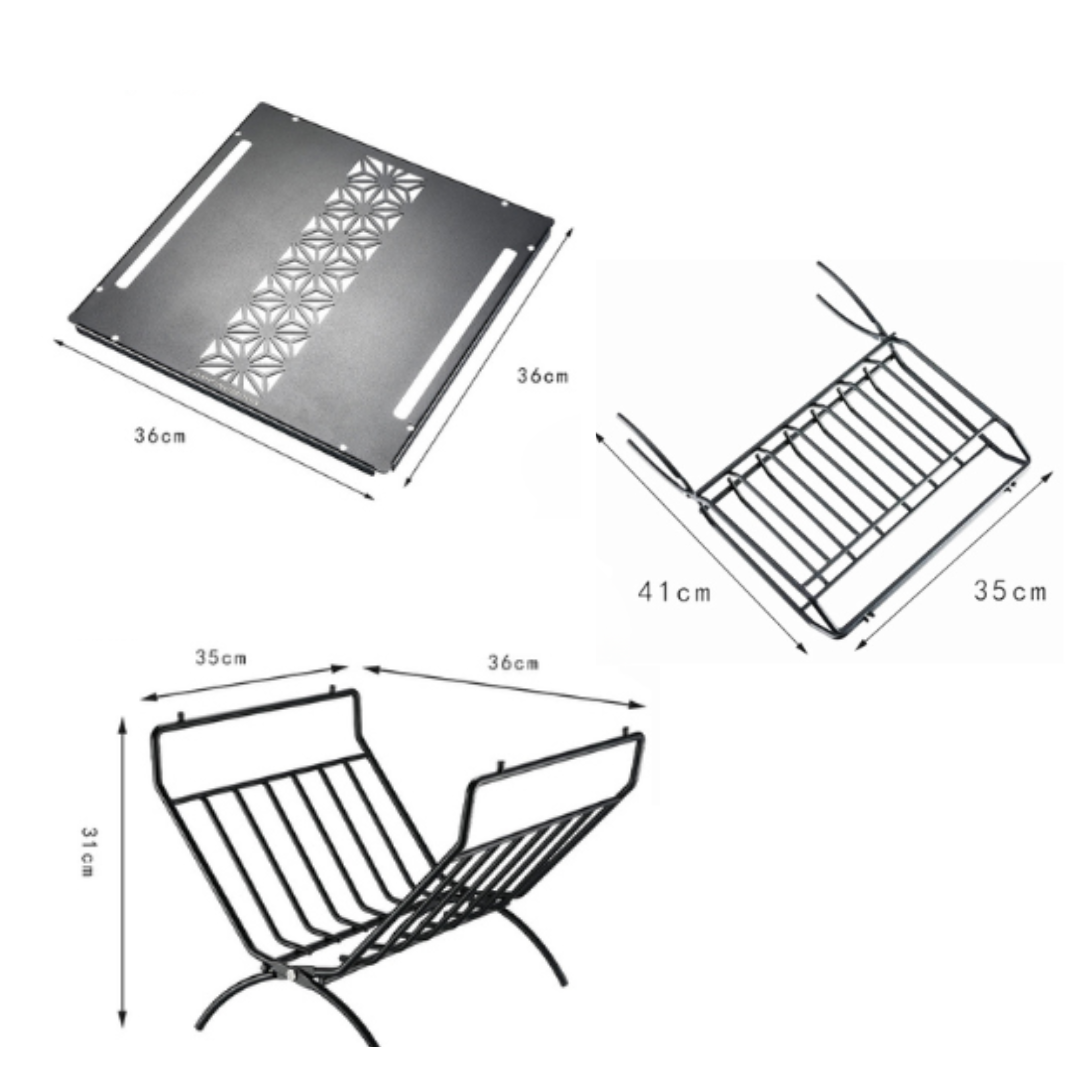 CAMPINGMOON T-285A Firewood Rack Stand Steel Table Rack