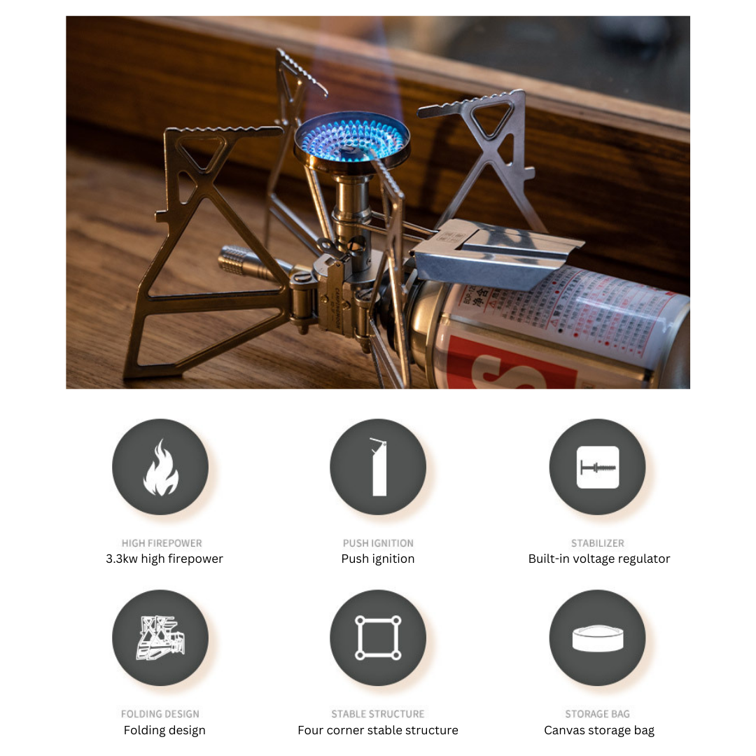 CAMPINGMOON XD-3F Mini Folding Butterfly Stove Ultralight Portable Burner