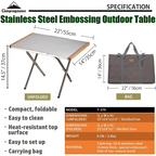 CAMPINGMOON T-370-1T Small Portable Embossed Finished Table