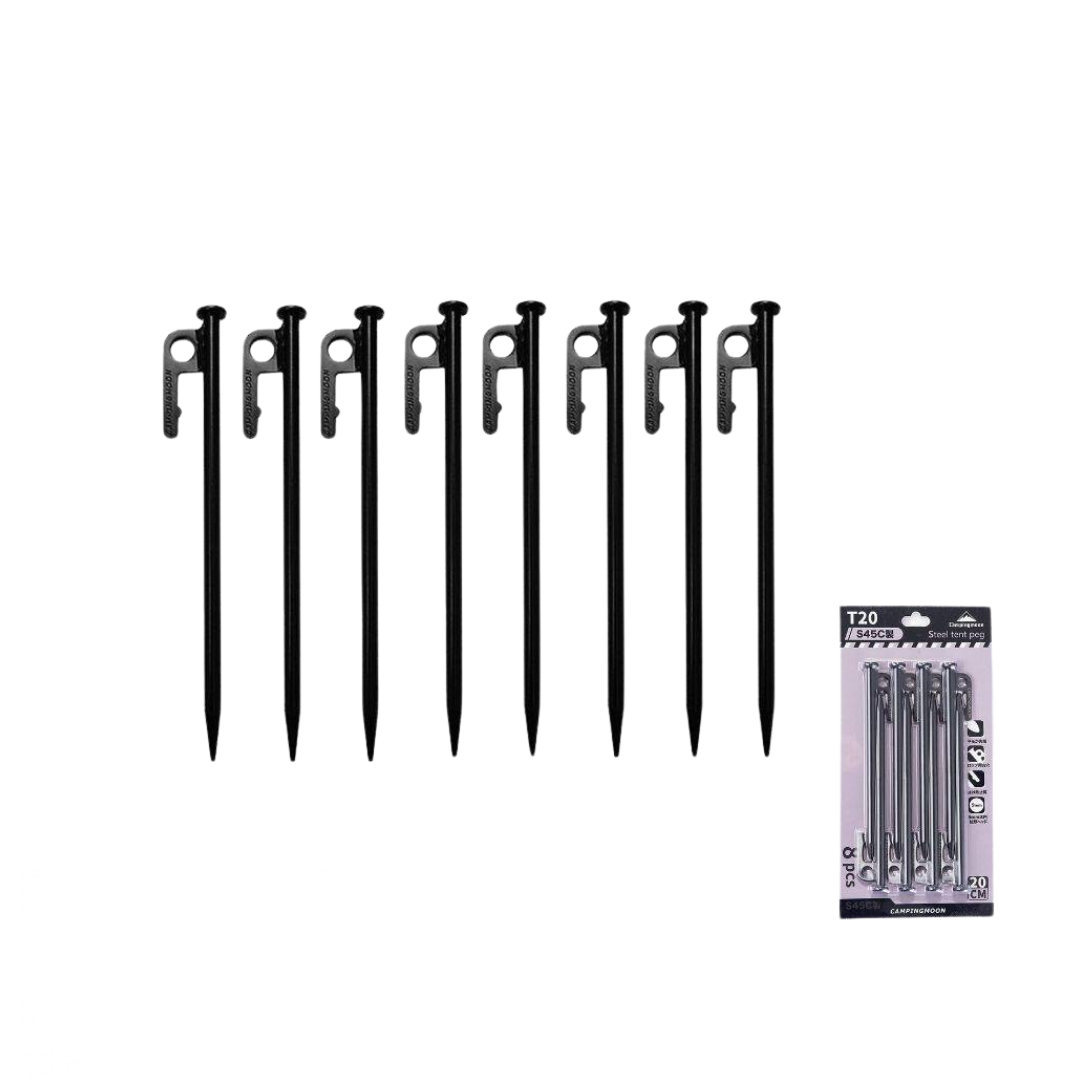 CAMPINGMOON T20-8 Camping Tent Peg Carbon Steel Peg 20cm