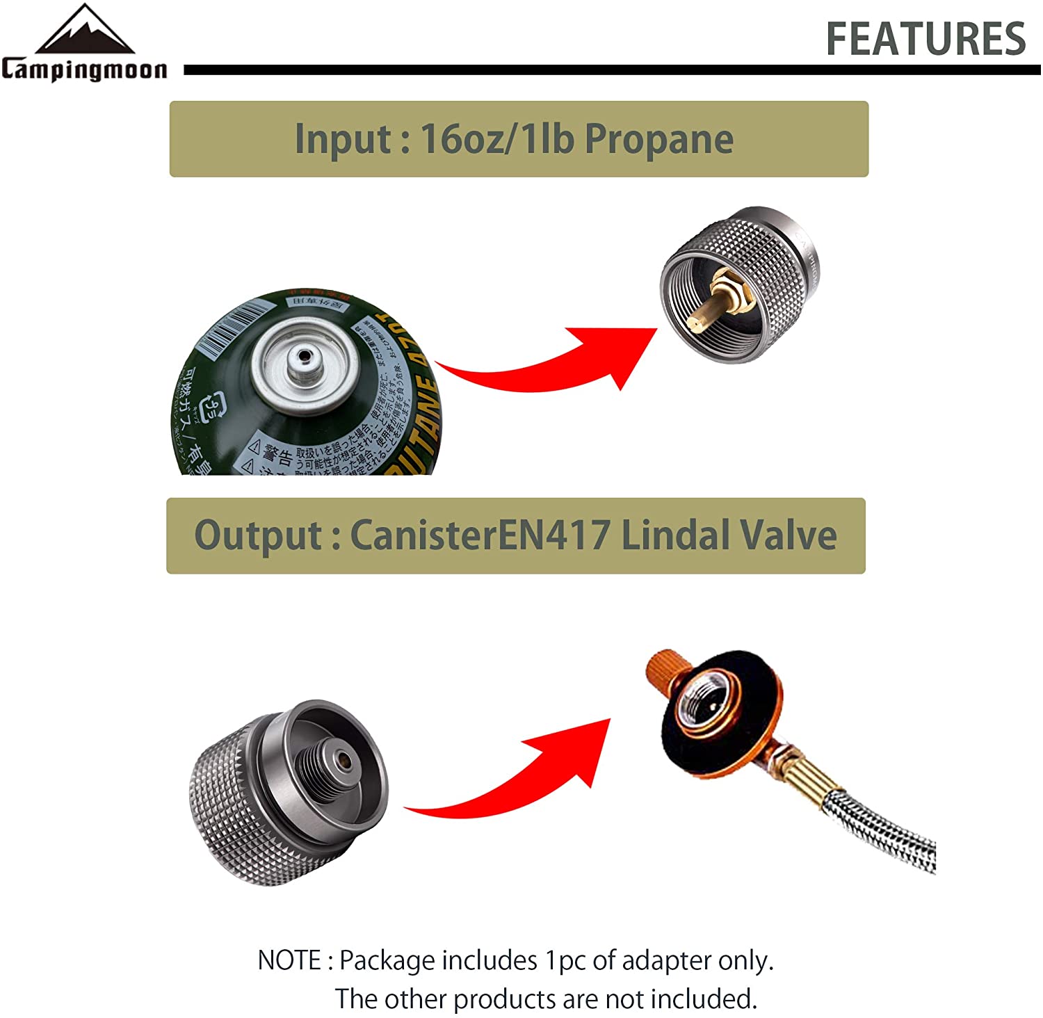 CAMPINGMOON Z22 Propane Canister Adapter