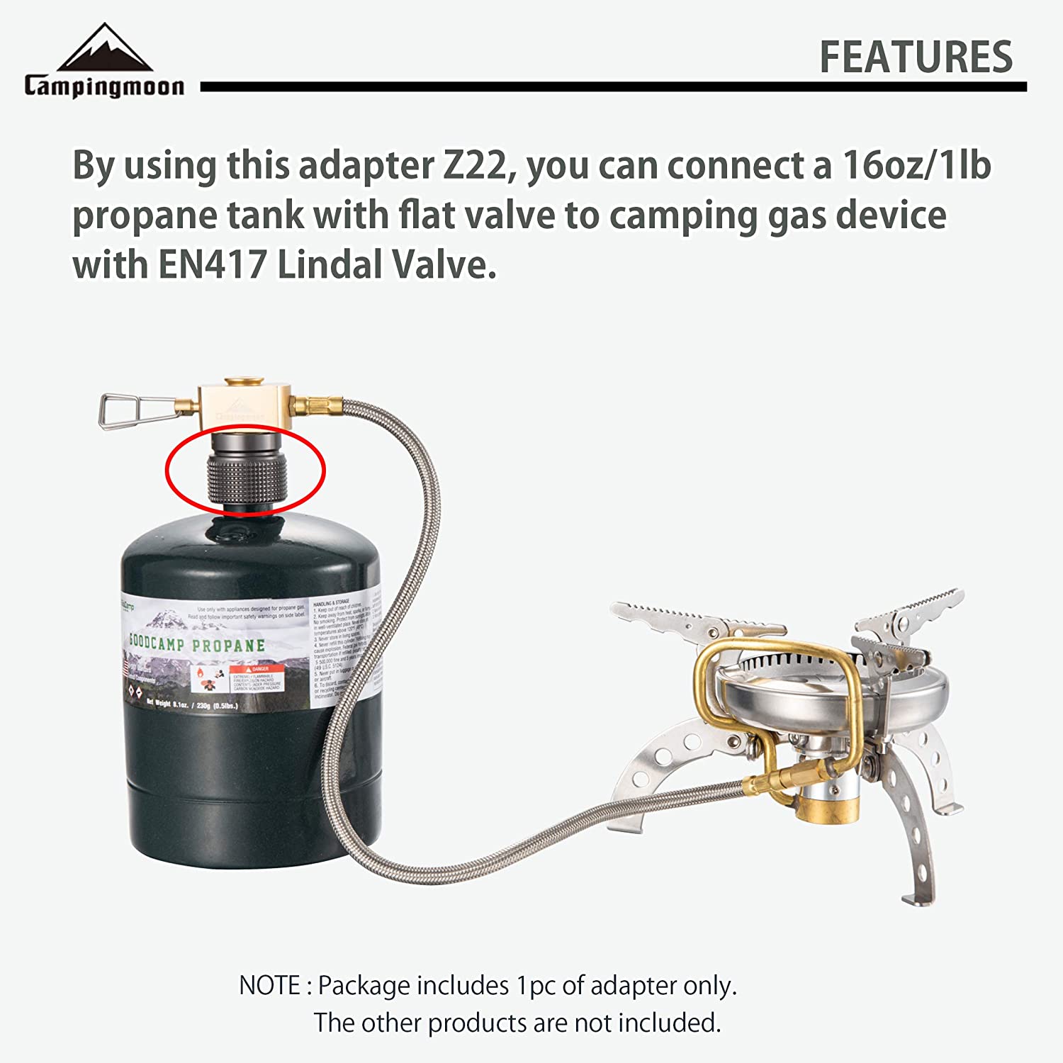 CAMPINGMOON Z22 Propane Canister Adapter