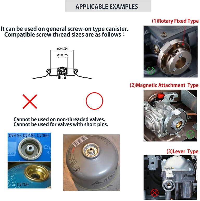 CAMPINGMOON Z13M Gas Stove Adapter EN417 Lindal Valve Canister