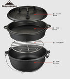 CAMPINGMOON DO-28 Dutch Oven Cast Iron Pot