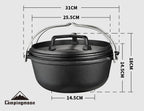 CAMPINGMOON DO-28 Dutch Oven Cast Iron Pot