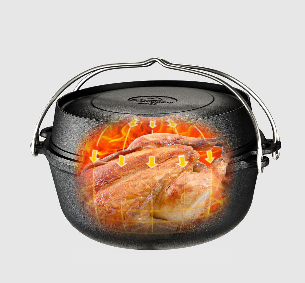 CAMPINGMOON DO-28 Dutch Oven Cast Iron Pot