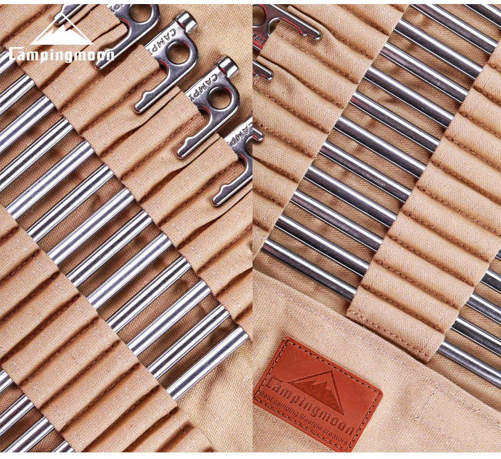CAMPINGMOON B-126 Small Tent Peg Storage Canvas Carry Bag