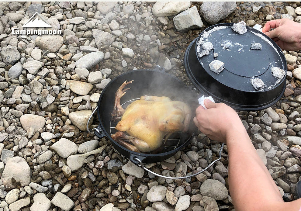 CAMPINGMOON DO-28 Dutch Oven Cast Iron Pot