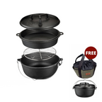 CAMPINGMOON DO-28 Dutch Oven Cast Iron Pot