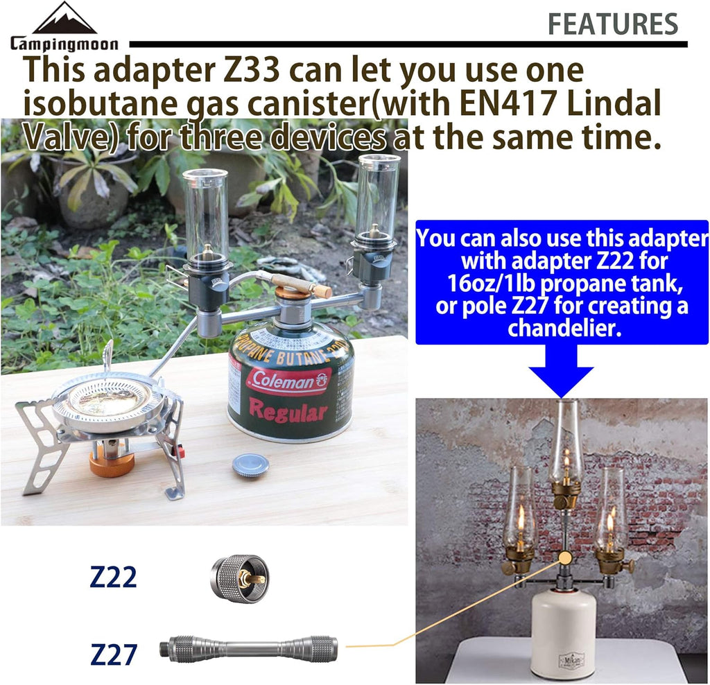 CAMPINGMOON Z33 Screw Type Adapter (1 turn 3) Output