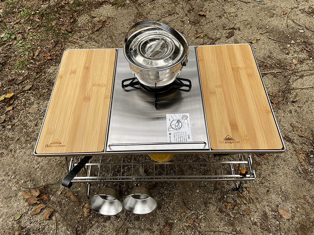 CAMPINGMOON CK-1 Steel Rack Table Stove With Removable Middle