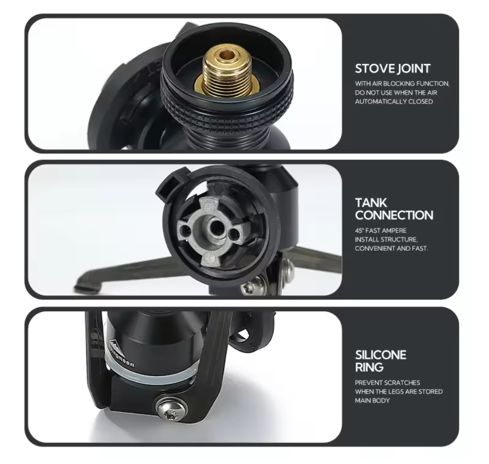 CAMPINGMOON Z23-CB Tripod Adapter Butane Gas Connector Screwtype Output
