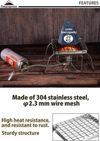CAMPINGMOON MS-1011 Stainless Mini Grill Stand
