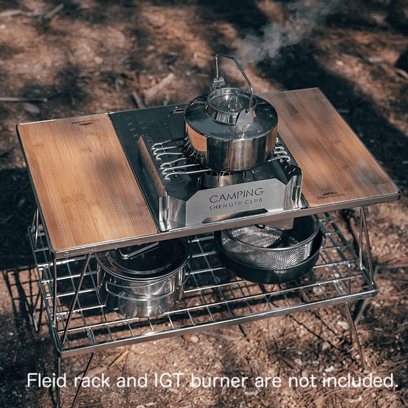 CAMPINGMOON CK-1 Steel Rack Table Stove With Removable Middle