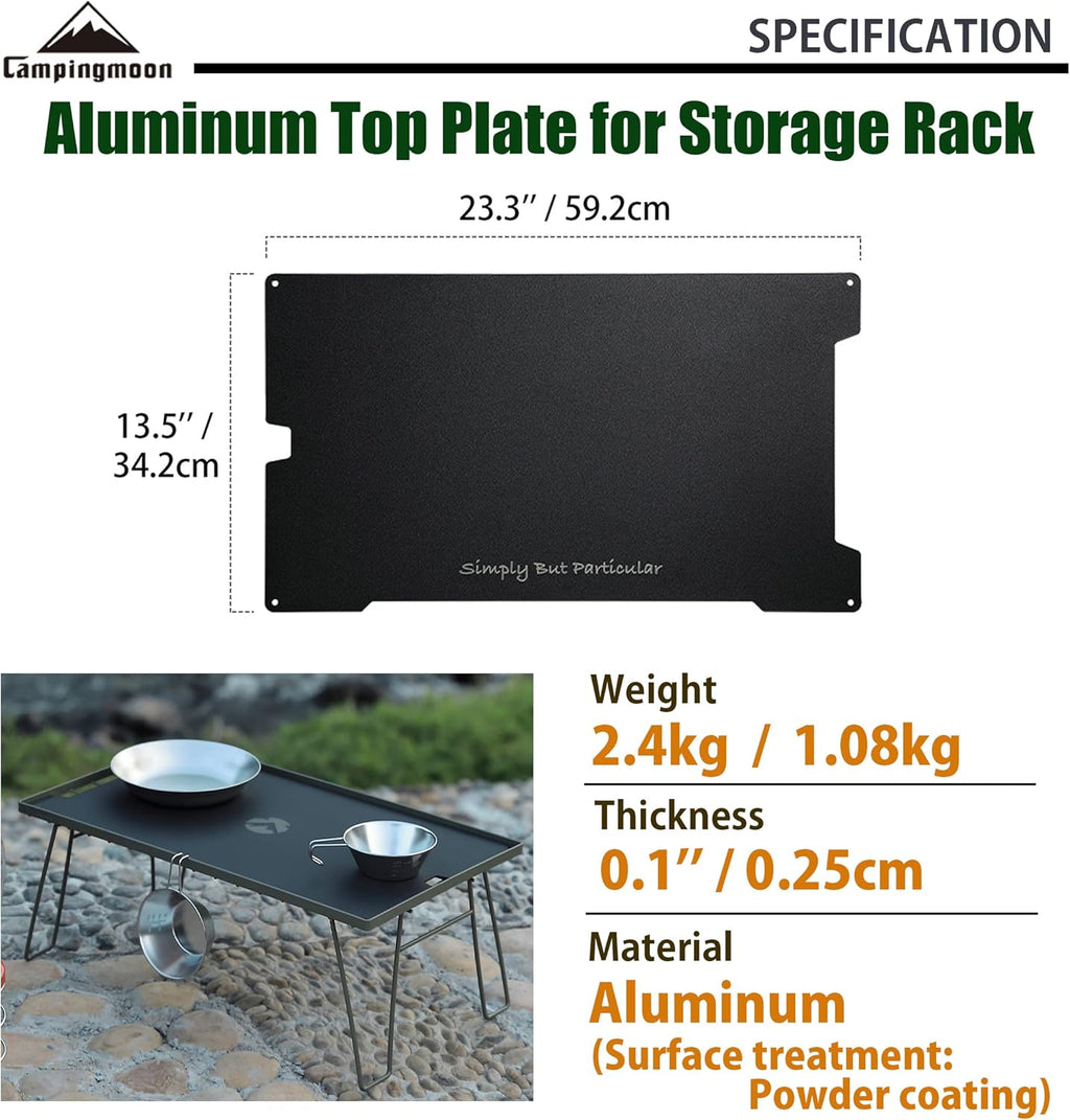 CAMPINGMOON T-2308 Aluminum Alloy Field Rack Steel Top Plate Table