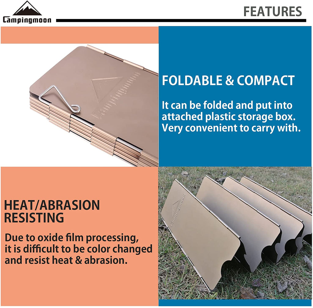 CAMPINGMOON YD-8 Small Cooking Windshield Aluminium Plate