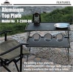 CAMPINGMOON T-2308 Aluminum Alloy Field Rack Steel Top Plate Table