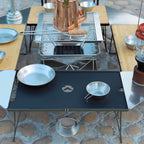 CAMPINGMOON T-2308 Aluminum Alloy Field Rack Steel Top Plate Table