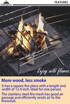 CAMPINGMOON SOLO 202 Small Mesh Fire Pit with Cooking Grate Bonfire
