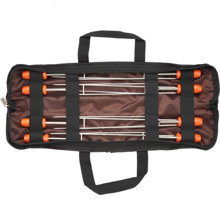 CAMPINGMOON MK-8 Steel Double Grill Roast Needle 8 Pcs BBQ