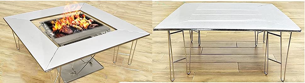 CAMPINGMOON T503 Folding Sit Around Table BBQ Bonfire