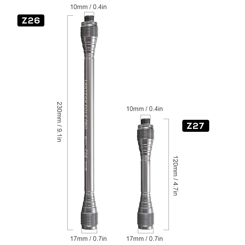 CAMPINGMOON Z27 (12cm) Gas Lantern Extension Pole Rod