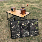 CAMPINGMOON T230-TP Field Rack Foldable Mesh Table with Bamboo Top Plate