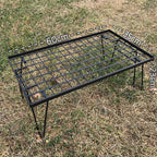 CAMPINGMOON T230-TP Field Rack Foldable Mesh Table with Bamboo Top Plate
