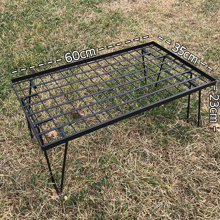 CAMPINGMOON T230-TP Field Rack Foldable Mesh Table with Bamboo Top Plate
