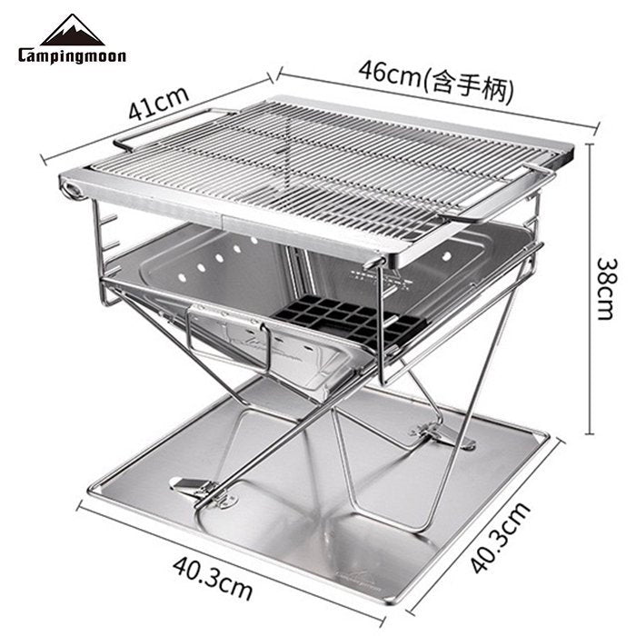 CAMPINGMOON MT-045 L-PRO Extra Large BBQ Portable Stove  Bonfire Stand
