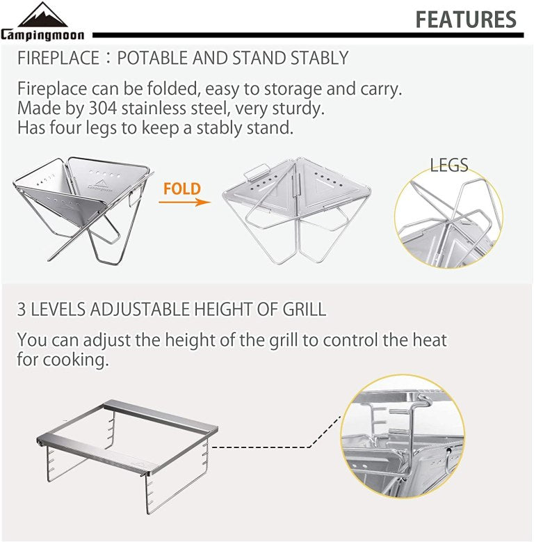 CAMPINGMOON MT-035 M-Pro BBQ Portable Stove