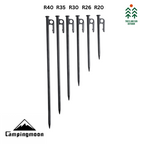 CAMPINGMOON  T20 / T26 / T30 / T35 / T40 Carbon Steel Peg Tent Hard Ground